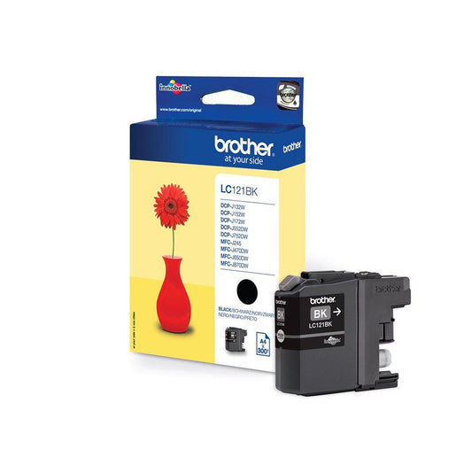 Brother LC121BK LC-121BK Cartus negru original pentru DCP-J132W, DCP-J152W, DCP-J552DW, MFC-J470, 4977766723183