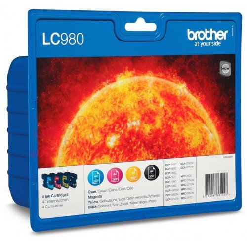 Brother LC980VALBP LC-980 Set cartuse originale 3 color+negru pentru DCP-145C, DCP-165C, DCP-195C, 5014047561023