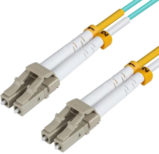 MicroConnect FIB442012 Optical Fibre Cable, LC-LC, Multimode, Duplex, OM3 (Aqua Blue), 12m, 5704327739012