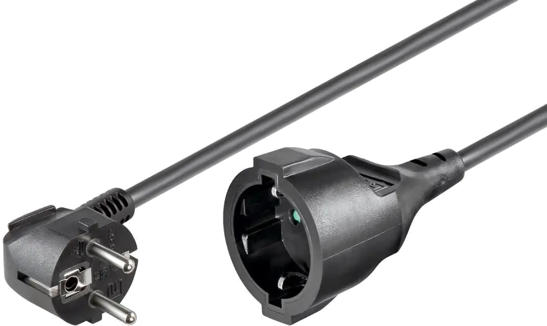 MicroConnect PE141000 Schuko power extension M-F 10m, Angled Schuko 3Gx1.5MM2, 4040849930959