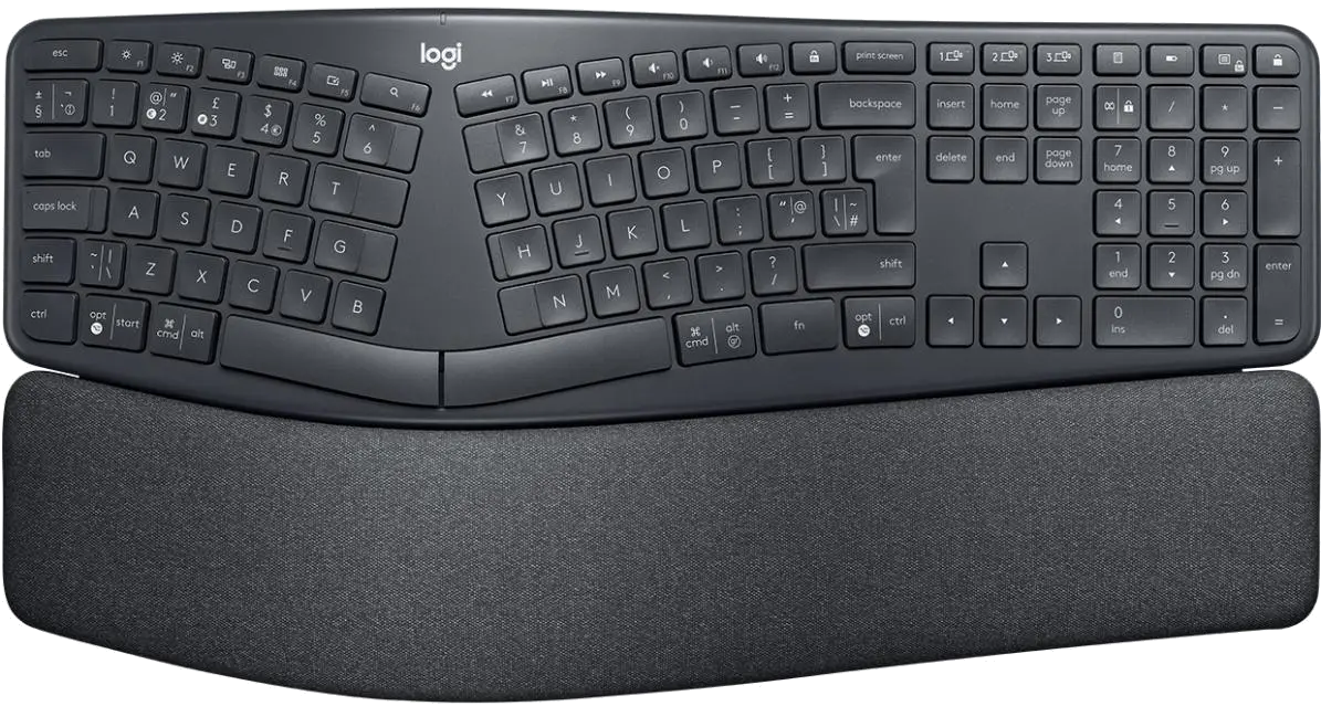 Logitech 920-010108 ERGO K860 Business Ergonomic Wireless Keyboard, US Layout, Graphite, 5099206094970