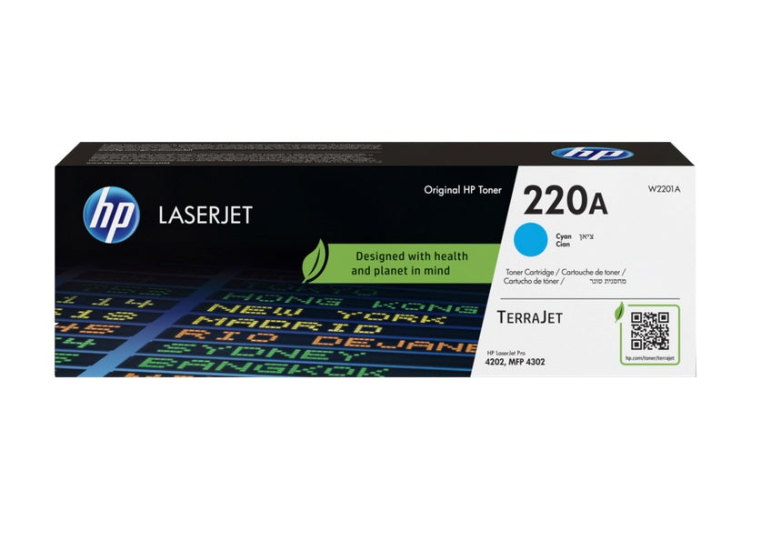 HP W2201A Cartus toner Laser Cyan ORIGINAL No. 220A pentru LaserJet Pro 4202, 4302, 0193808760266