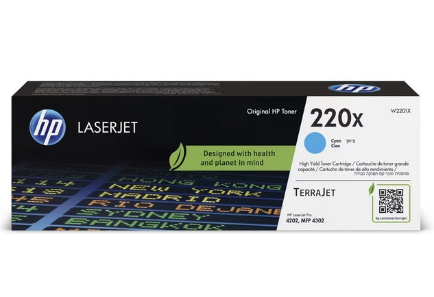 HP W2201X Cartus toner Laser Cyan ORIGINAL No. 220X pentru LaserJet Pro 4202, 4302, 0193808760303