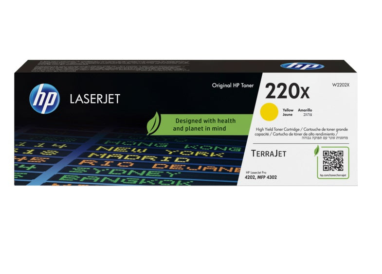 HP W2202X Cartus toner Laser Yellow ORIGINAL No. 220X pentru LaserJet Pro 4202, 430, 0193808760310