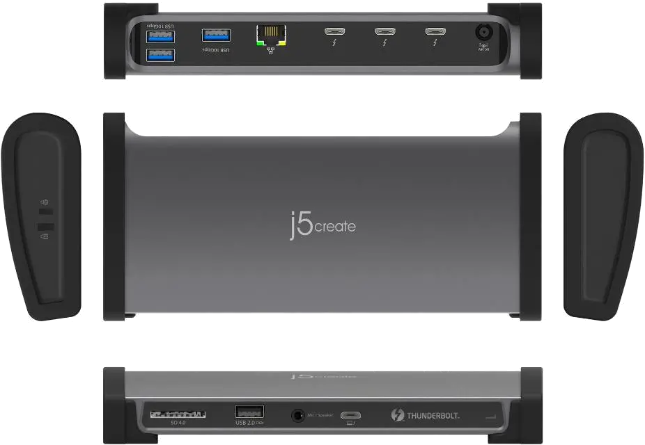 j5create JTD562-FN 8K THUNDERBOLT 4 DOCKING/STATION UK BLACK/SPACE GREY, 4712795086928