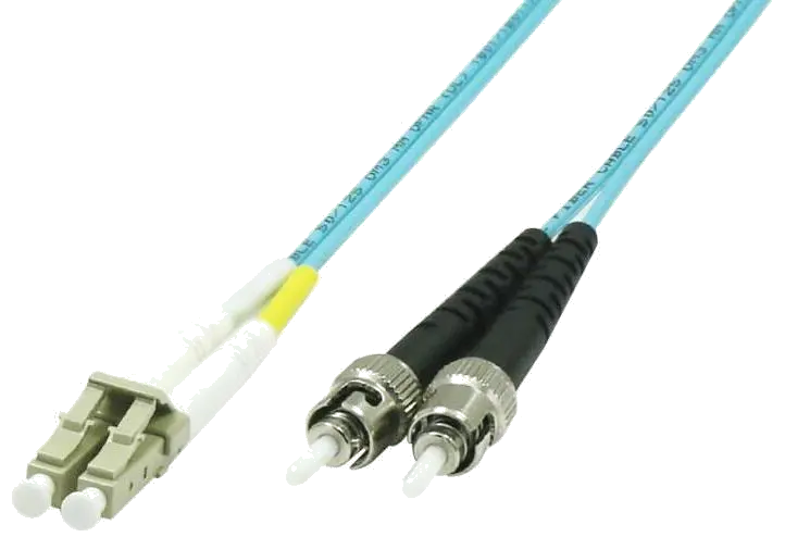 MicroConnect FIB412001 Optical Fibre Cable, LC-ST, Multimode, Duplex, OM3, LSZH, (Aqua Blue), 1m, 5704327694137