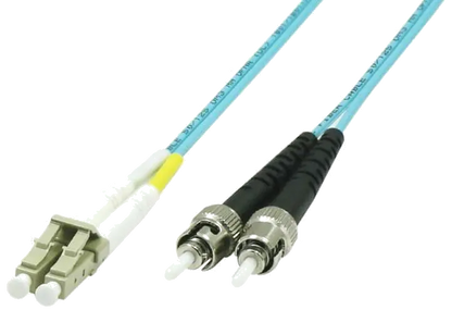 MicroConnect FIB412001 Optical Fibre Cable, LC-ST, Multimode, Duplex, OM3, LSZH, (Aqua Blue), 1m, 5704327694137