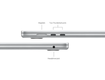 Apple MRYQ3RO/A MacBook Air 15 inch M3, 8 nuclee CPU si 10 nuclee GPU, 8GB, 512GB,Silver, 195949130342