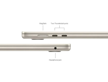 Apple MRYR3RO/A MacBook Air 15 inch M3 8 nuclee CPU si 10 nuclee GPU 8GB 256GB Starlight, 195949130816