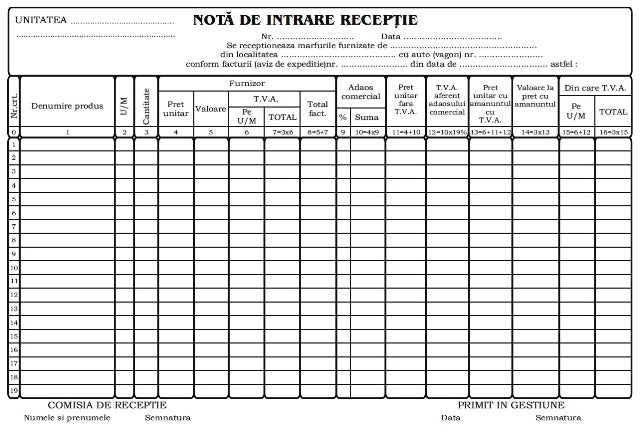 Office 75964 NIR (nota intrare receptie) Platitor TVA A4, 100 file