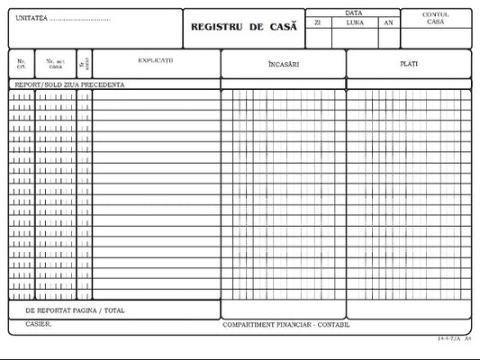 Office 14-4-7A Registru Casa A4, 100 file(14-4-7A)