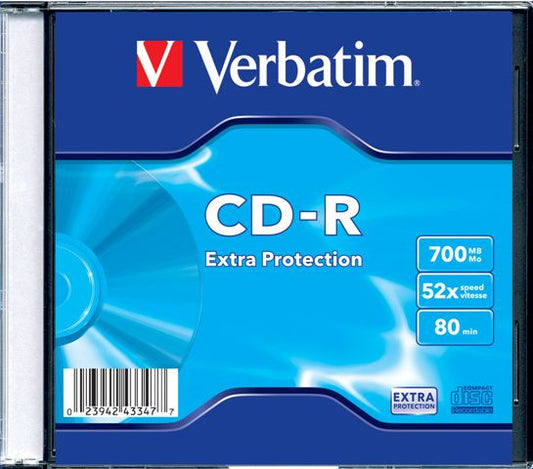 Verbatim 43347 CD-R Extra Protection 52x, 700MB, Slim Case, 02394243415 023942433477