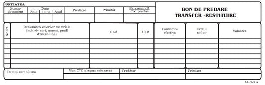 Office 14-3-3A Bon predare/transfer/restituire, 100 file(14-3-3A)